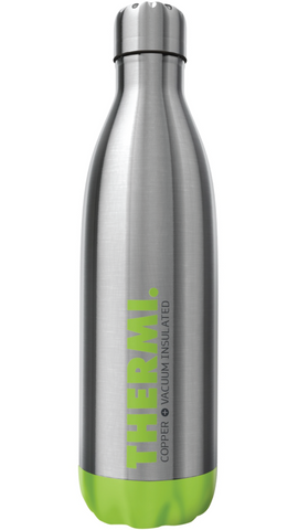 THERMI Double Wall Vacuum Insulated Hot and Cold Water Bottle 25oz (Lime Green)